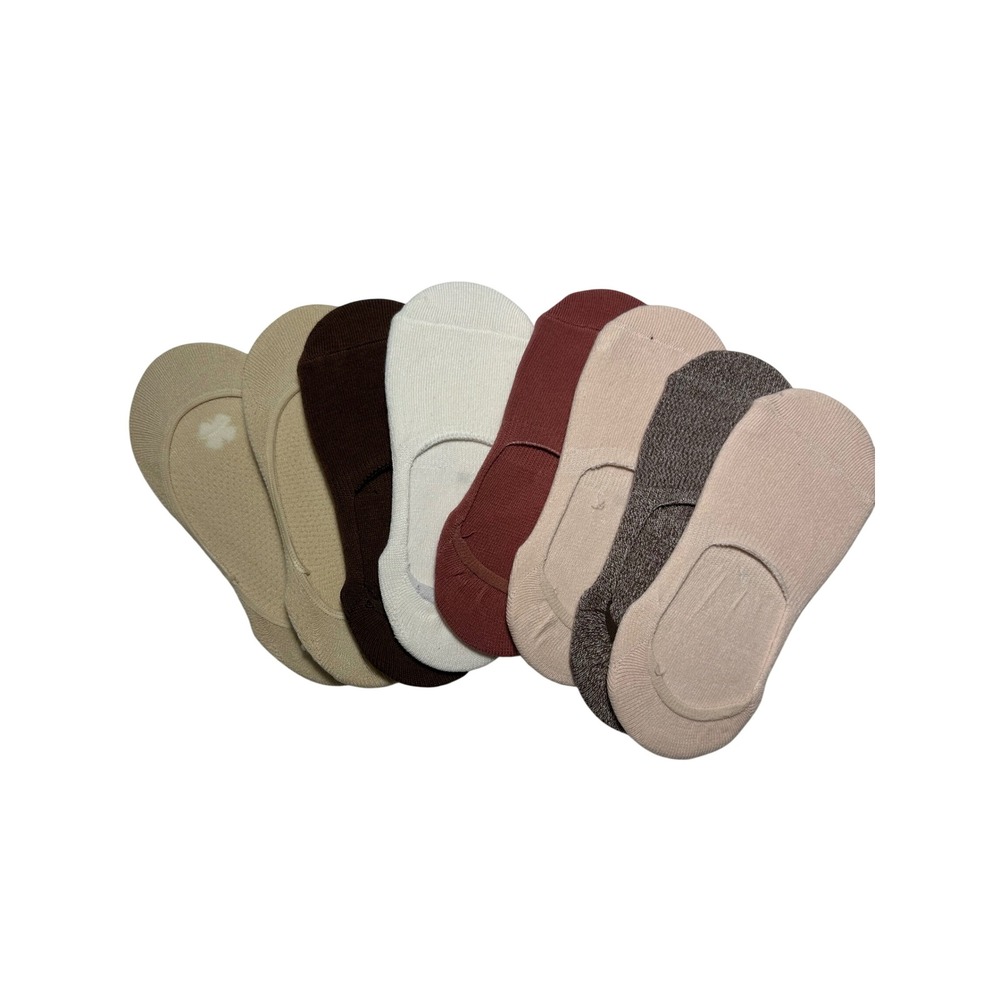 Womens No Show Low Cut Liner Socks Neutral Earth Tones 8 Pair Pack Size 8.5